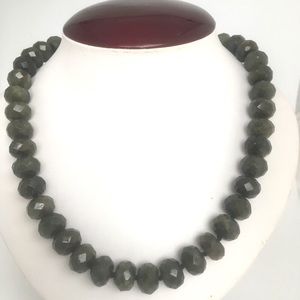 Faceted labradorite beads necklace sterling clasp